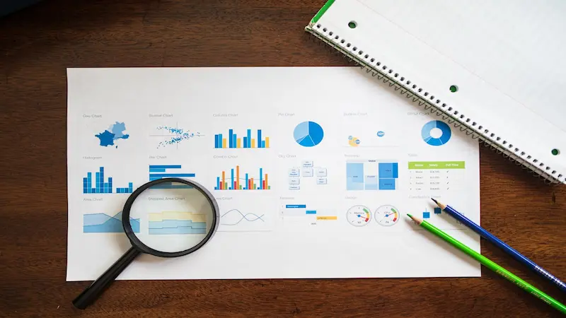 Excel dashboard with bar chart and line chart for weekly sales reporting